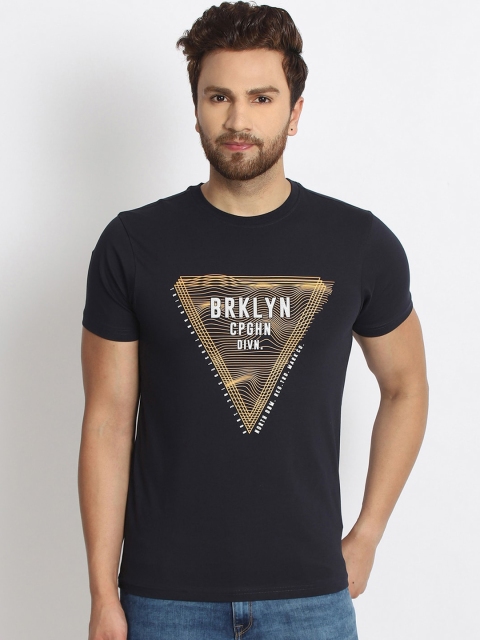 

98 Degree North Men Black & Yellow Typography Printed T-shirt