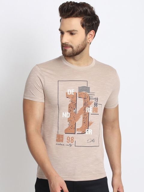 

98 Degree North Men Peach Printed T-shirt