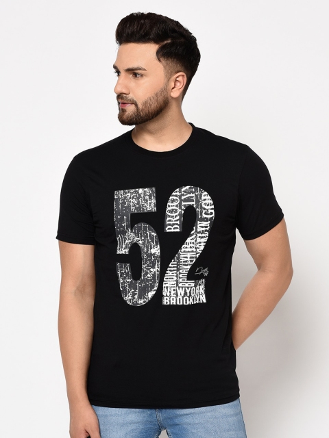 

98 Degree North Men Black & White Varsity Printed T-shirt