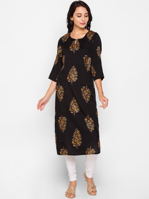 

ZOLA Women Black Floral Printed Kurta