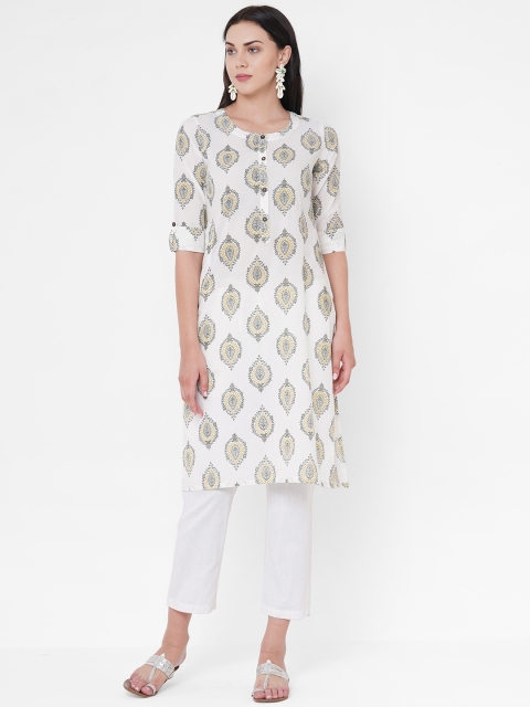 

ZOLA Women Off White Ethnic Motifs Printed Kurta