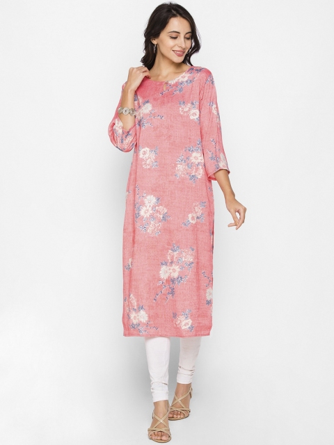 

ZOLA Women Pink & Blue Floral Printed Kurta