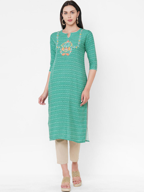 

ZOLA Women Green Floral Kurta
