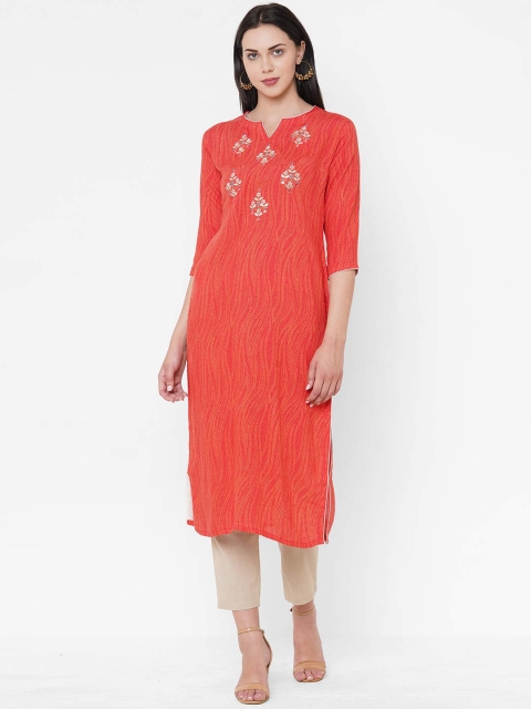 

ZOLA Women Red Floral Printed Kurta
