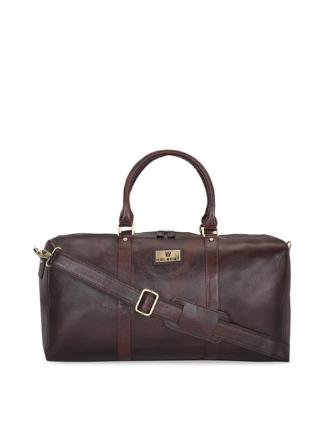 

WELBAWT Unisex Brown Solid Leather Duffell Bag