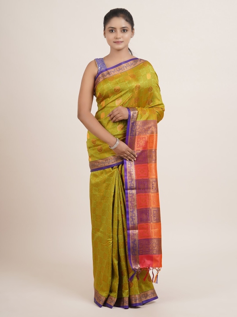 

Pothys Lime Green & Blue Zari Art Silk Saree