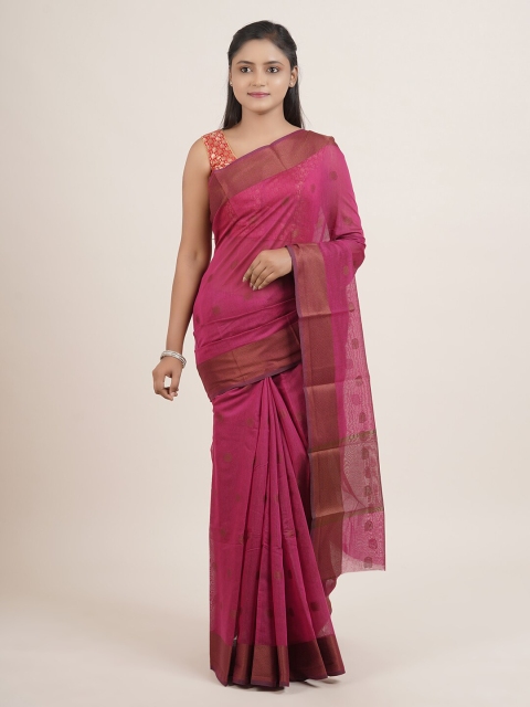 

Pothys Burgundy & Copper Woven Design Ethnic Motifs Saree