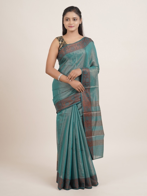 

Pothys Green & Brown Woven Design Saree