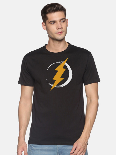 

MASH UNLIMITED Men Black Printed Slim Fit T-shirt