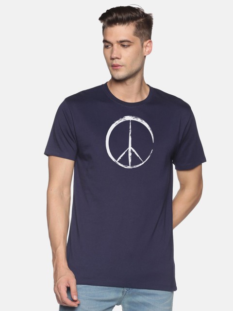

MASH UNLIMITED Men Navy Blue Printed Slim Fit T-shirt