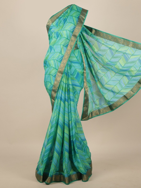 

Pothys Blue & Green Abstract Printed Saree