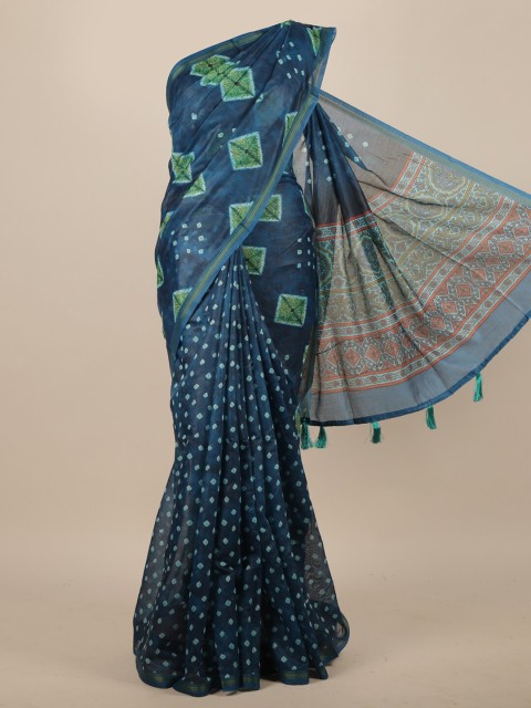 

Pothys Blue Bandhani Saree
