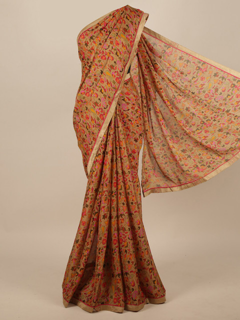 

Pothys Women Brown & Red Floral Printed Saree
