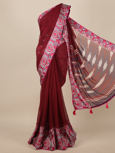 

Pothys Maroon & Pink Saree