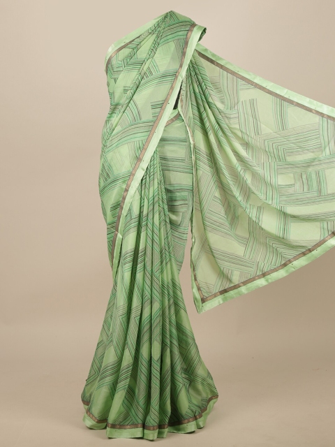 

Pothys Green Poly Chiffon Saree