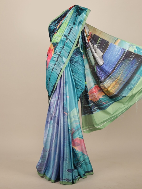 

Pothys Multicoloured Abstract Printed Satin Saree, Multi