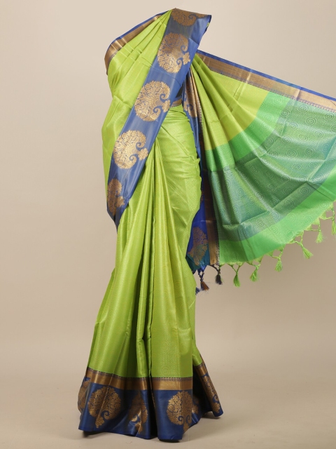 

Pothys Green & Blue Woven Design Zari Jute Silk Saree