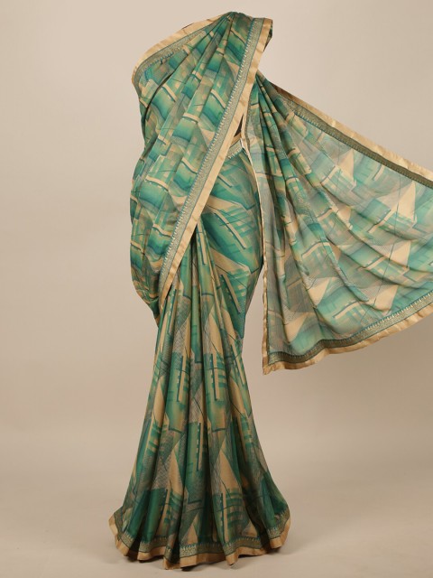 

Pothys Green & Beige Printed Saree