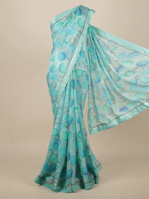 

Pothys Blue Poly Chiffon Saree