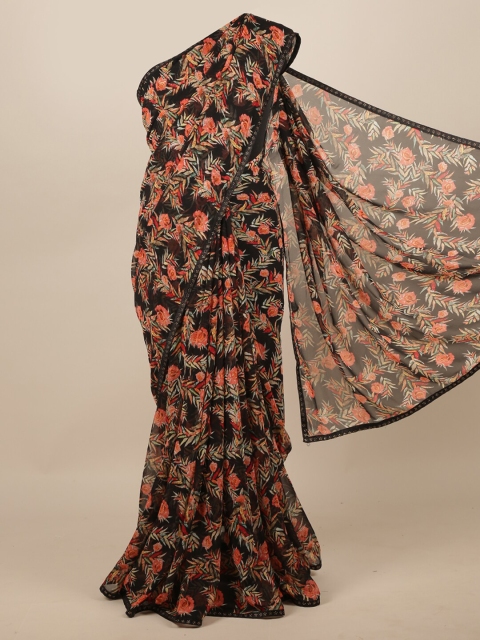 

Pothys Black Floral Printed Saree