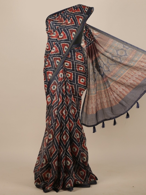 

Pothys Navy Blue & Red Saree