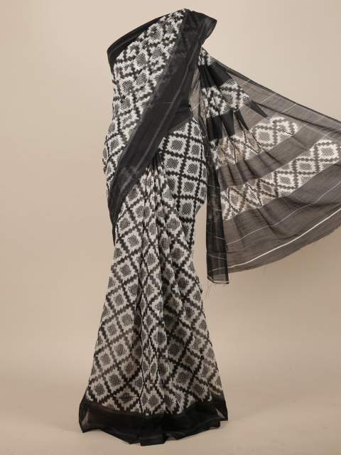 

Pothys White & Black Checked Saree