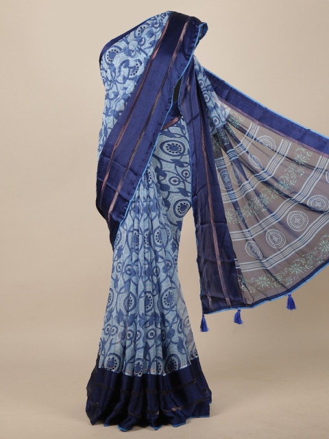 

Pothys Blue & White Ethnic Motifs Printed Saree