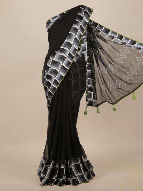 

Pothys Black & White Printed Saree