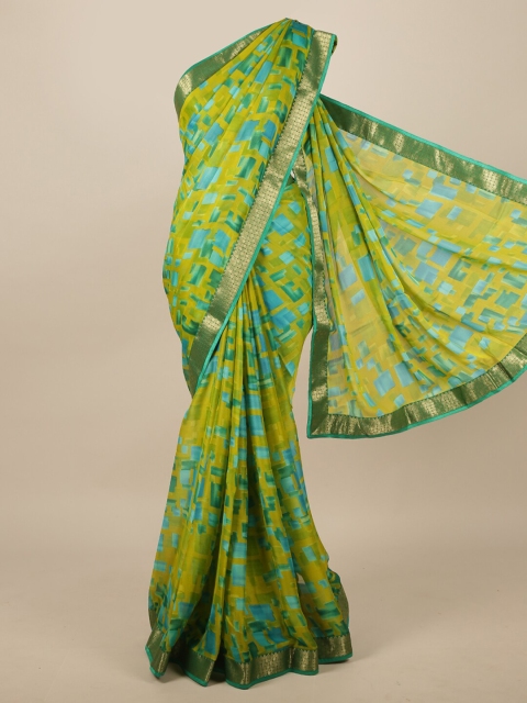 

Pothys Lime Green & Blue Saree