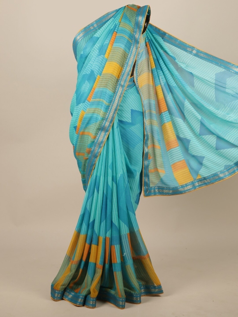 

Pothys Blue & Yellow Saree