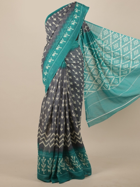 

Pothys Grey & White Geometric Printed Saree