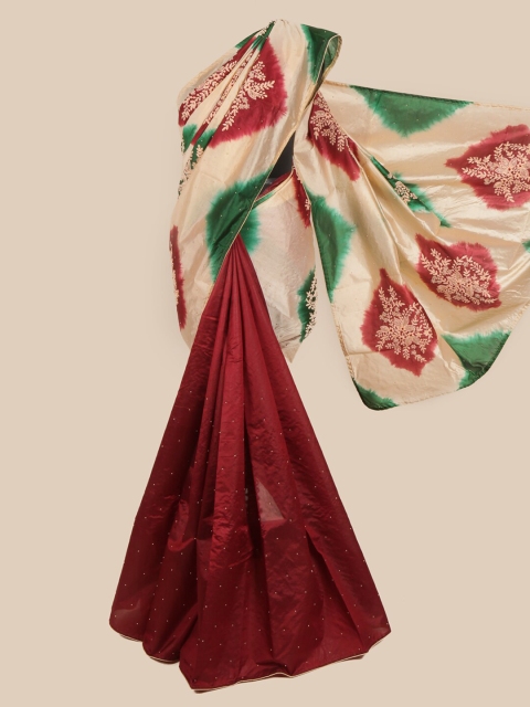 

Pothys Women Multicolour Floral Embroidered & Embellished Saree, Multi