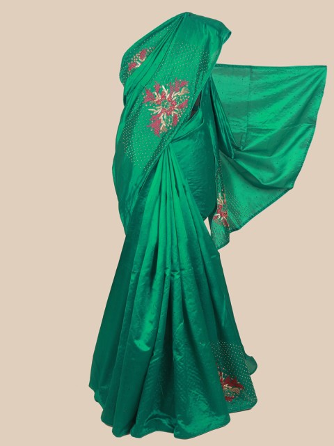 

Pothys Green & Pink Embellished Beads and Stones Art Silk Saree
