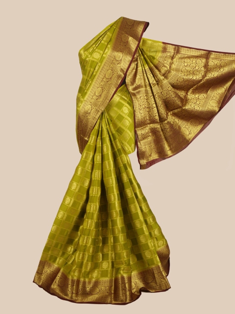 

Pothys Green Zari Pure Crepe Saree