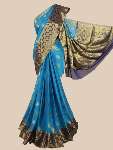 

Pothys Blue Woven Design Pure Crepe Saree