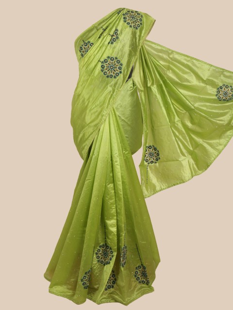 

Pothys Green Floral Sequinned Art Silk Saree