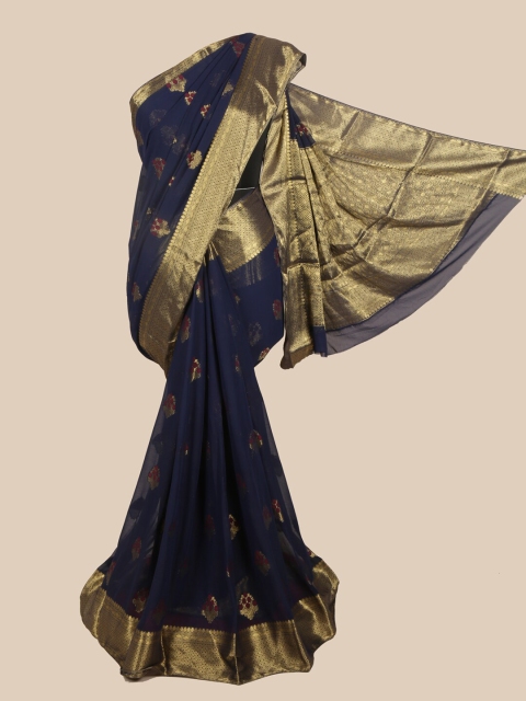 

Pothys Blue Woven Design Pure Crepe Saree