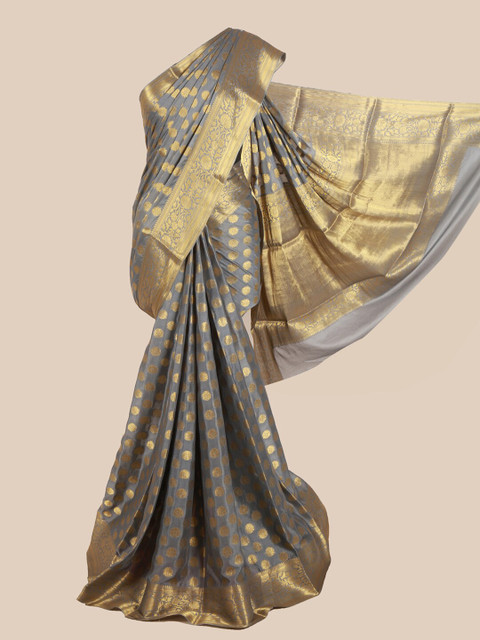 

Pothys Grey Woven Design Pure Crepe Saree