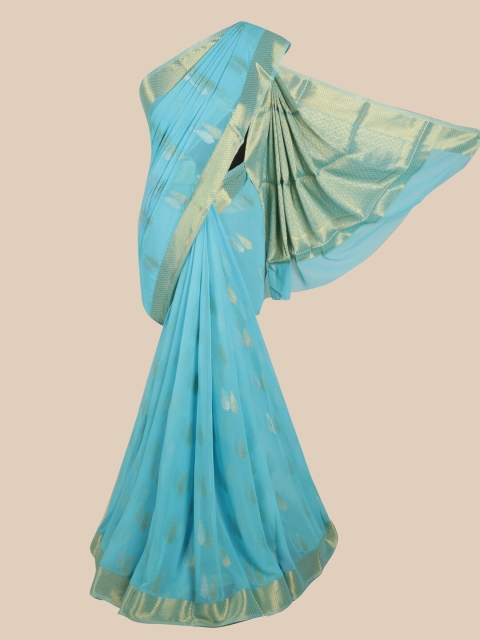 

Pothys Blue Woven Design Pure Crepe Saree