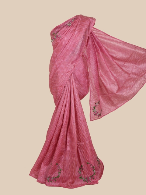 

Pothys Magenta Striped Art Silk Saree