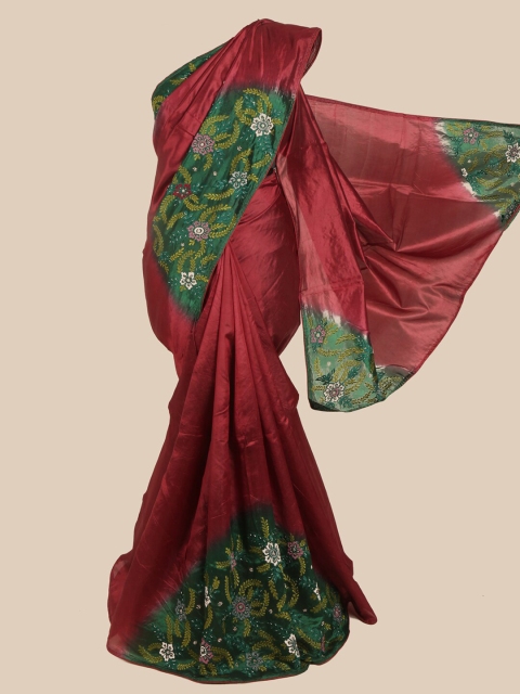 

Pothys Maroon & Green Woven Design Art Silk Saree