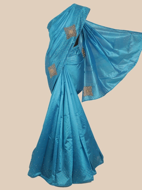 

Pothys Blue Embellished Art Silk Saree