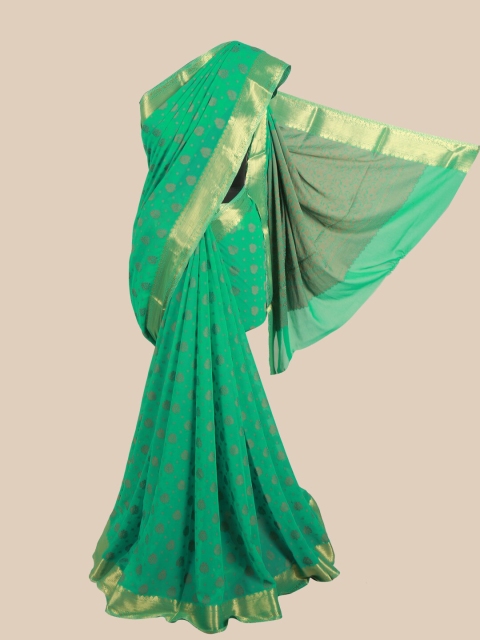 

Pothys Green Woven Design Pure Crepe Saree
