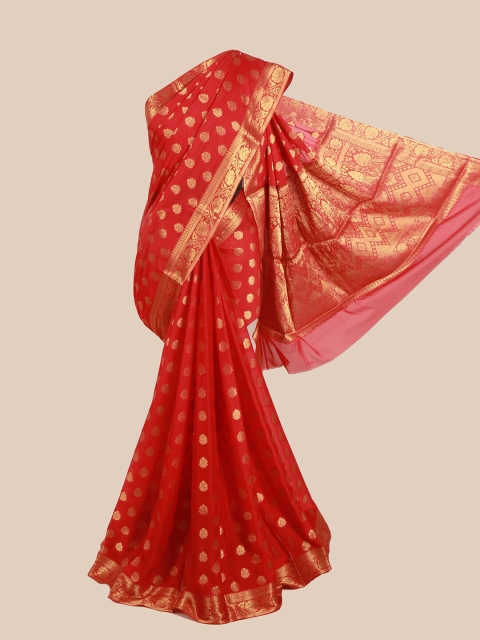 

Pothys Red Woven Design Pure Crepe Saree