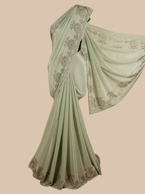 

Pothys Grey Embellished Satin Saree