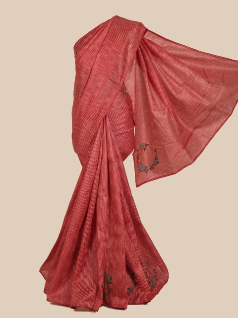

Pothys Pink Striped Art Silk Saree