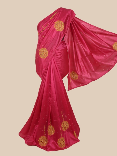 

Pothys Magenta Floral Art Silk Saree