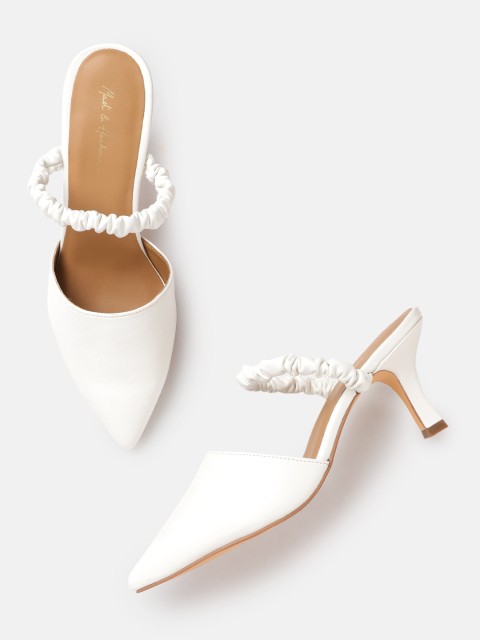 

Mast & Harbour Women White Solid Pumps
