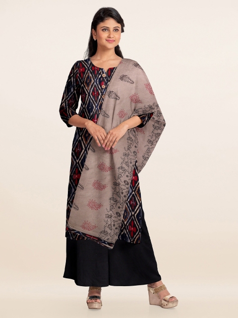 

Pothys Multicolour Printed Unstitched Dress Material, Multi