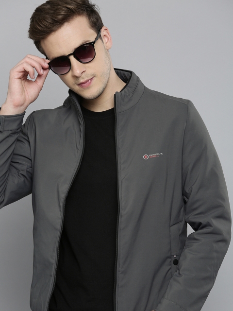 

Fort Collins Men Grey Solid Lightweight Tailored Jacket